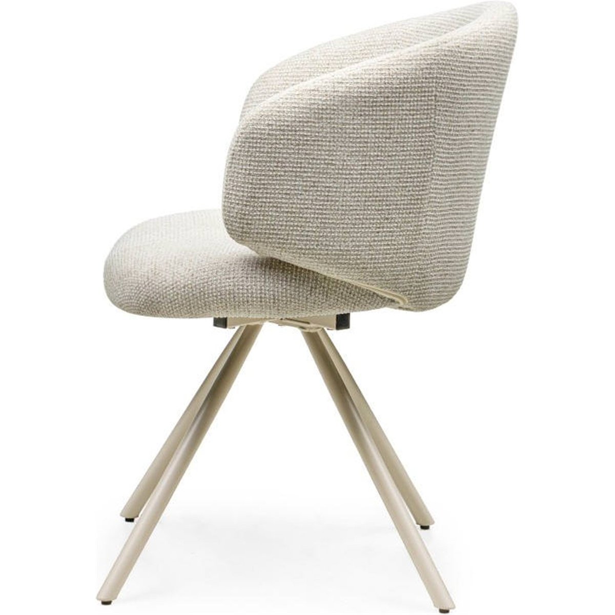 Chaise pivotante PERLA en tissu beige, RECOLLECTION