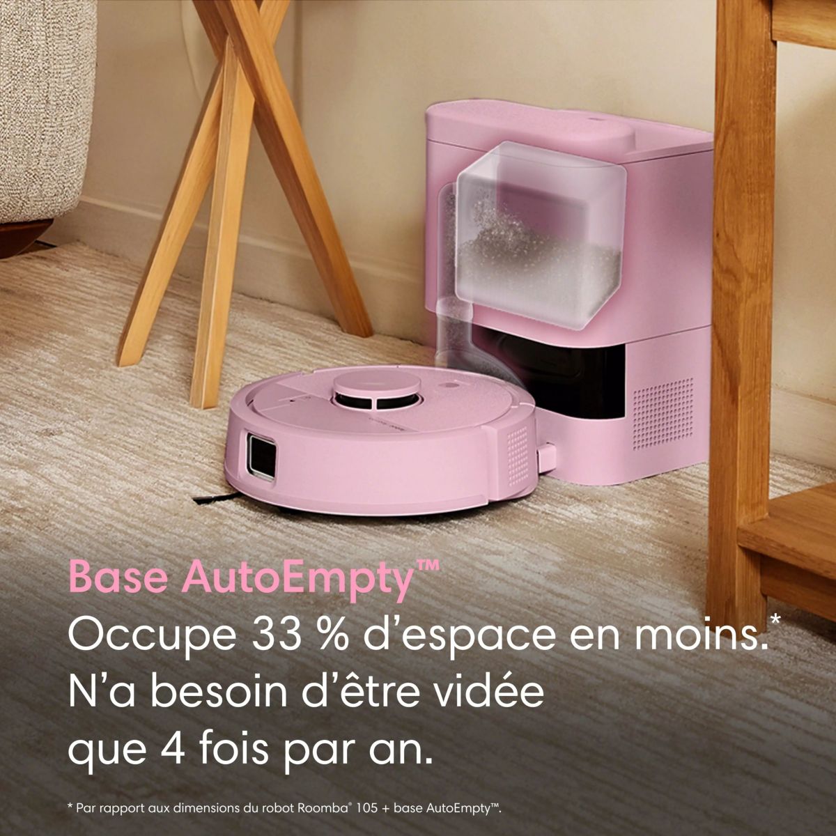 Robot Aspirateur Laveur Roomba Mini Rose F155640 couleur unique, I ROBOT