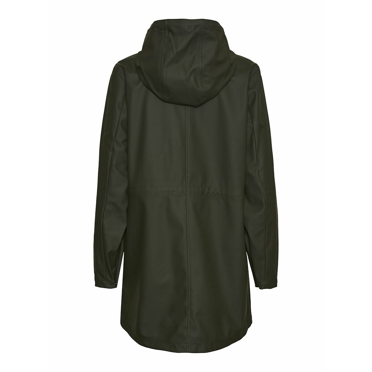 Chubasquero con capucha de longitud media verde oscuro, VERO MODA