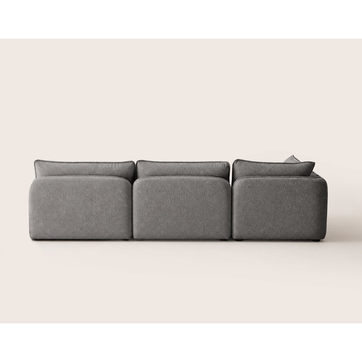 Canapé panoramique d'angle gauche 7 places, LUCIEN gris, BEST MOBILIER