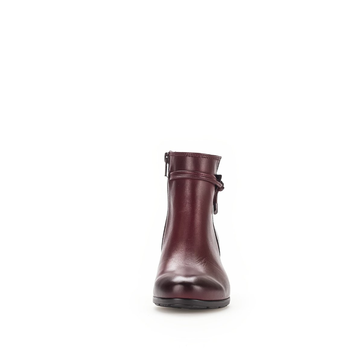 Bottines en cuir lisse à talon décroché block bordeaux, GABOR