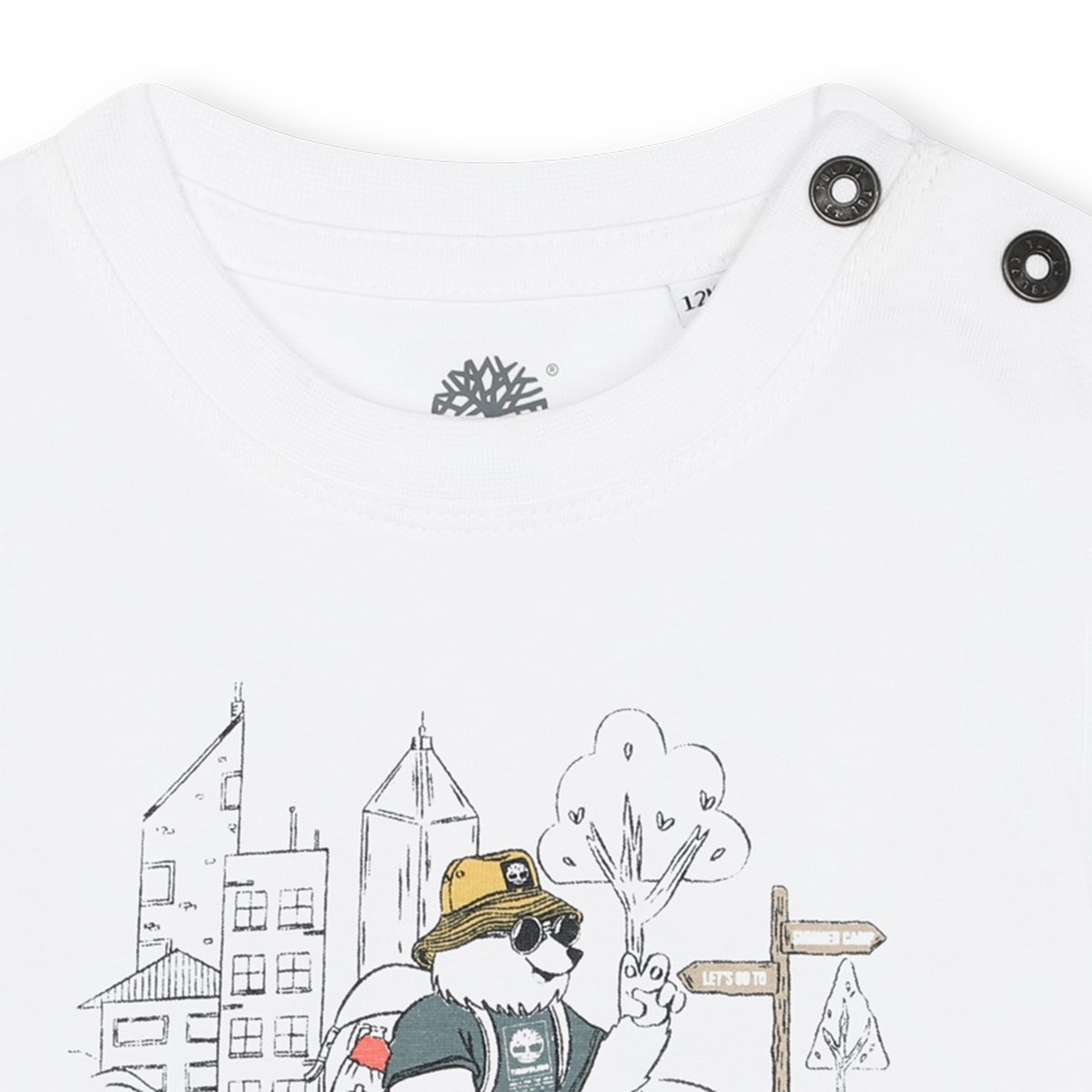 T-shirt à col rond pressionné blanc, TIMBERLAND
