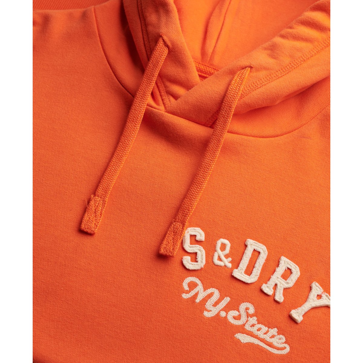 Sweat à capuche Vintage Athletic orange pétard, SUPERDRY