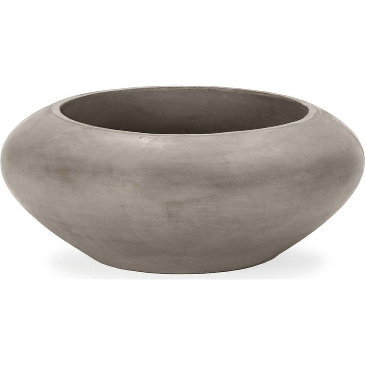 Cache-pot rond en ciment gris anthracite, RECOLLECTION