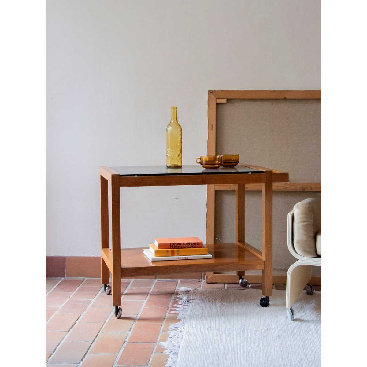 Desserte en bois et verre Anouk N°200 - Bon état bois, DEBONGOUT