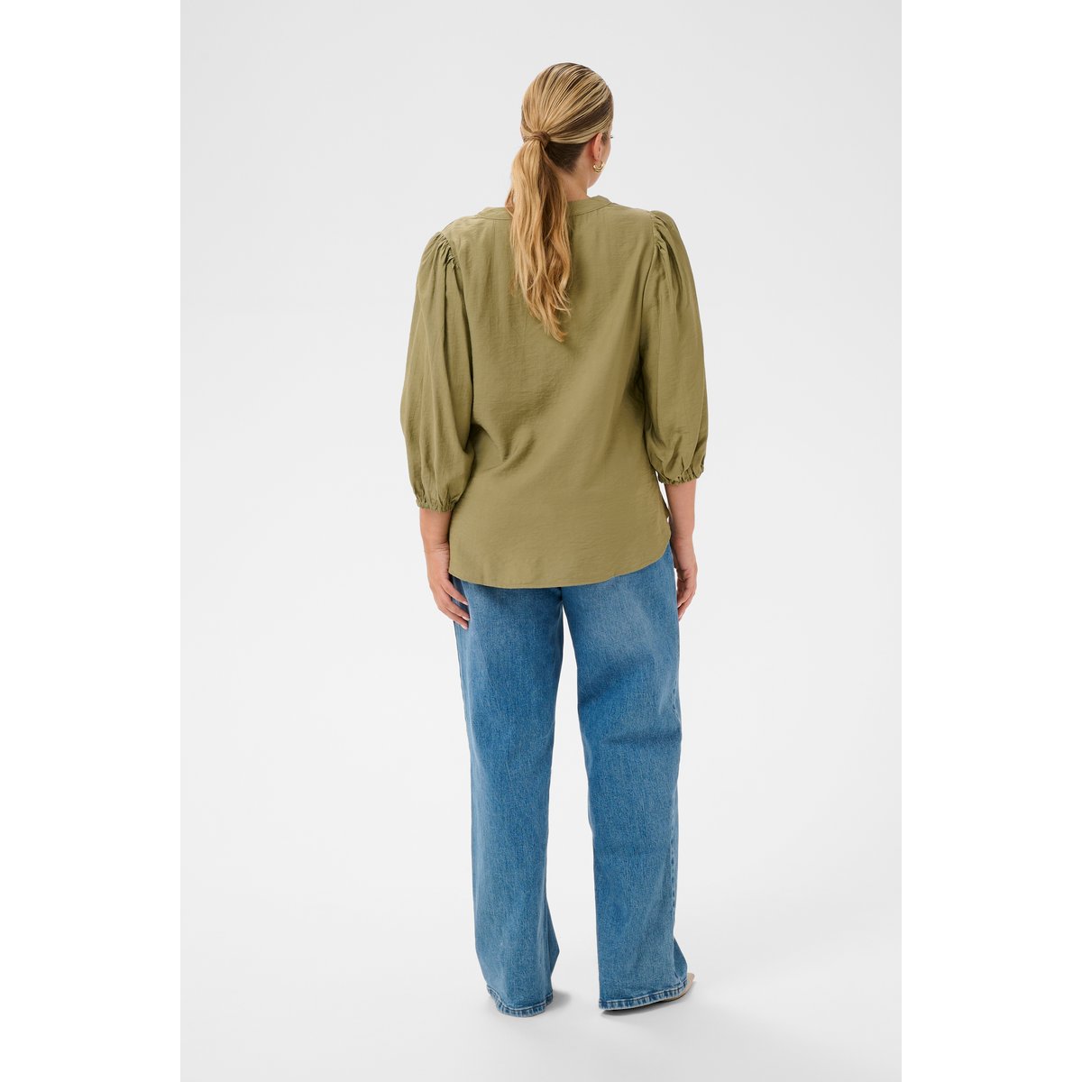 Blouse à manches longues vert aloe, KAFFE CURVE