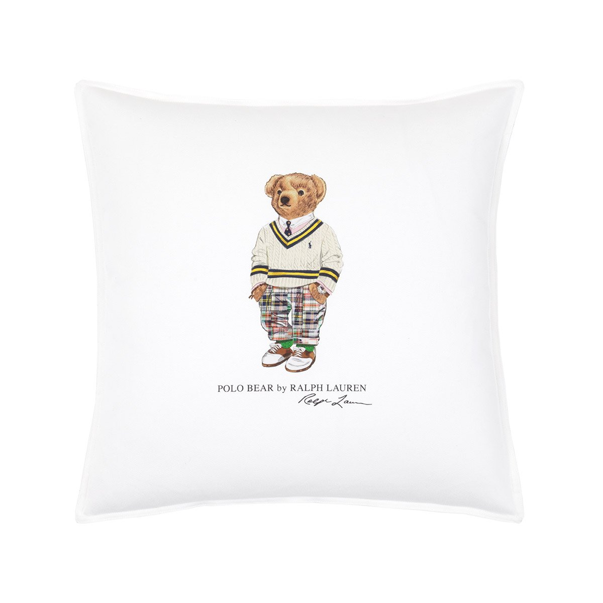 Housse de coussin en coton, PREPPY HAMPTON BEAR white, RALPH LAUREN HOME
