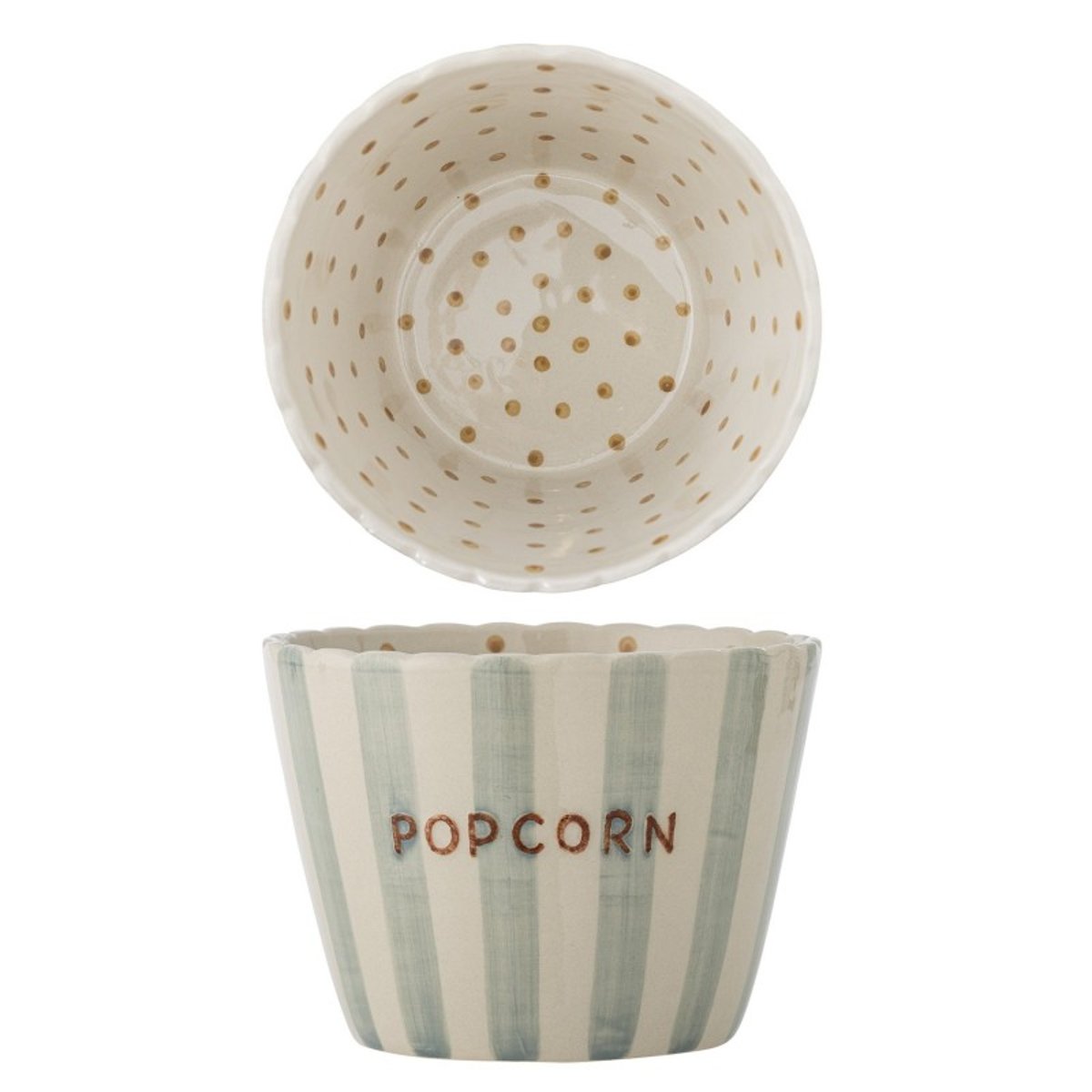 Bol saladier à pop corn grès Chip bleu, BLOOMINGVILLE