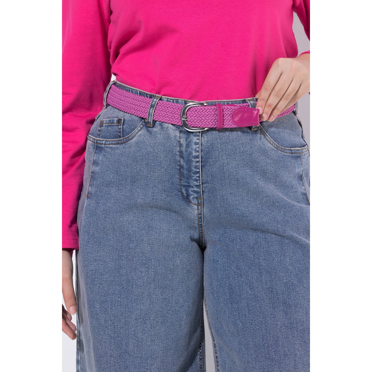 Ceinture tressée extensible crocus violet, ULLA POPKEN