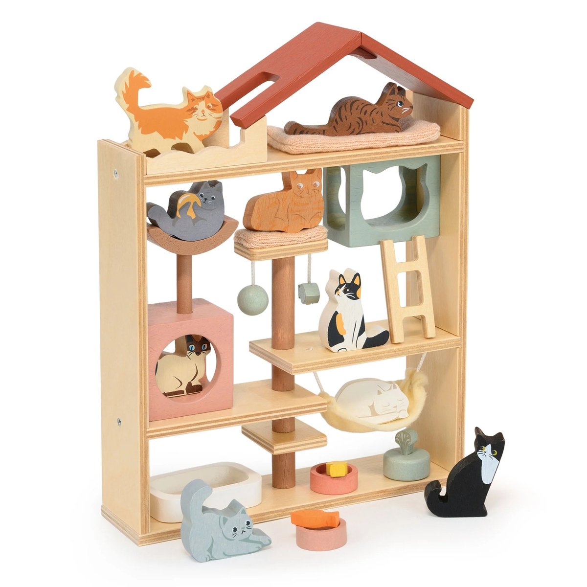 Hôtel pour chats beige, TENDER LEAF TOYS