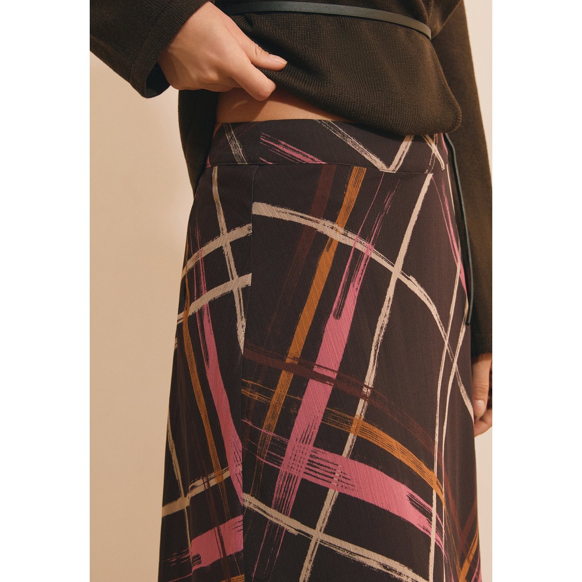 ETAM JUPE BABETTE IMP - JUPE imp fd mauve, ETAM