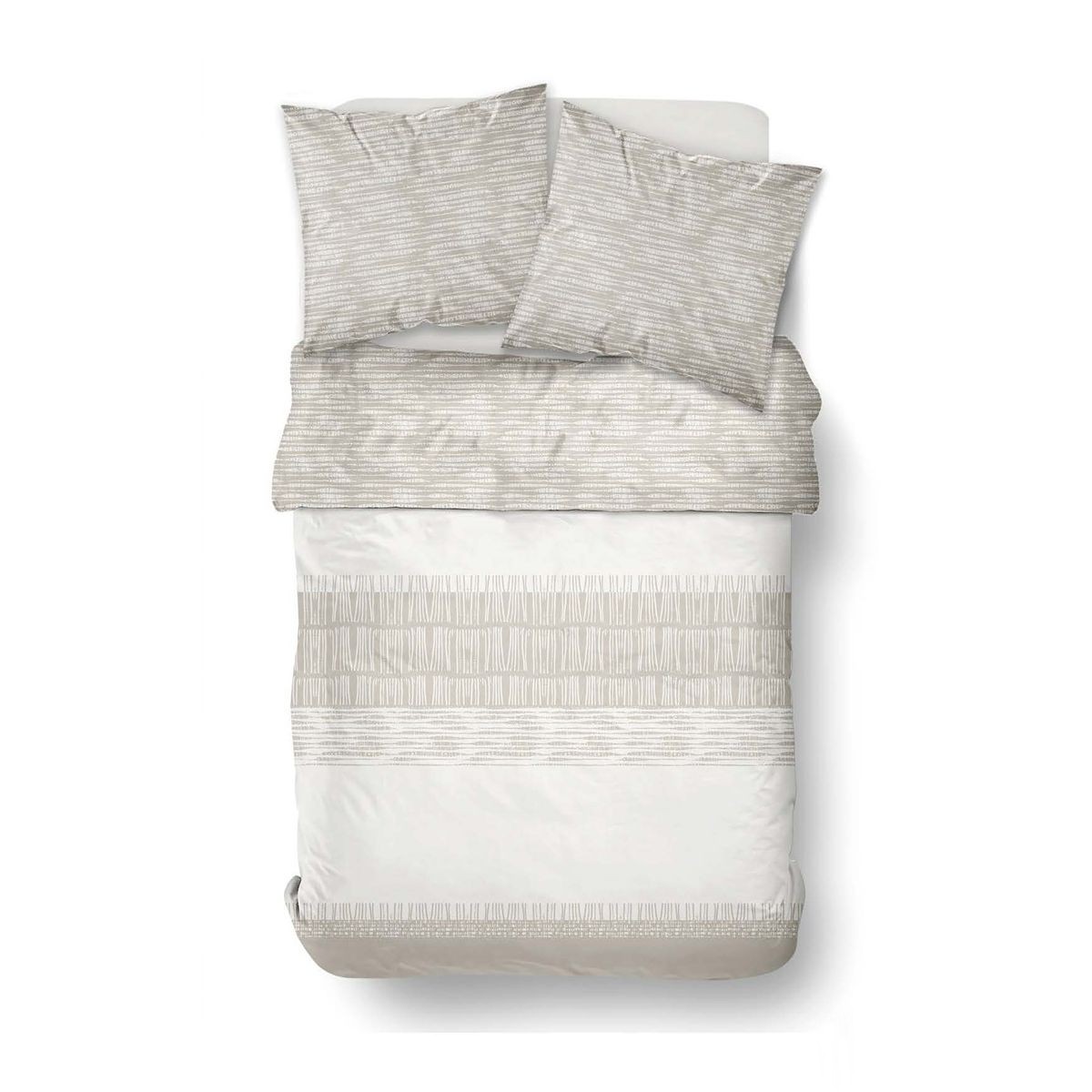 Parure de lit imprimé Graphique SUNSHINE FLORA beige, TODAY