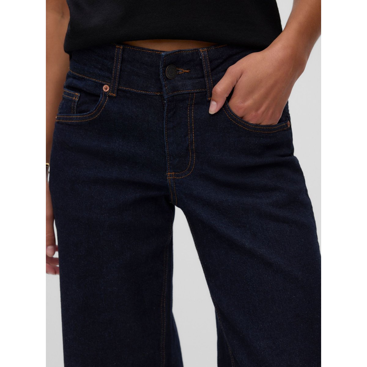 Jean À Coupe Large dark blue denim, VERO MODA