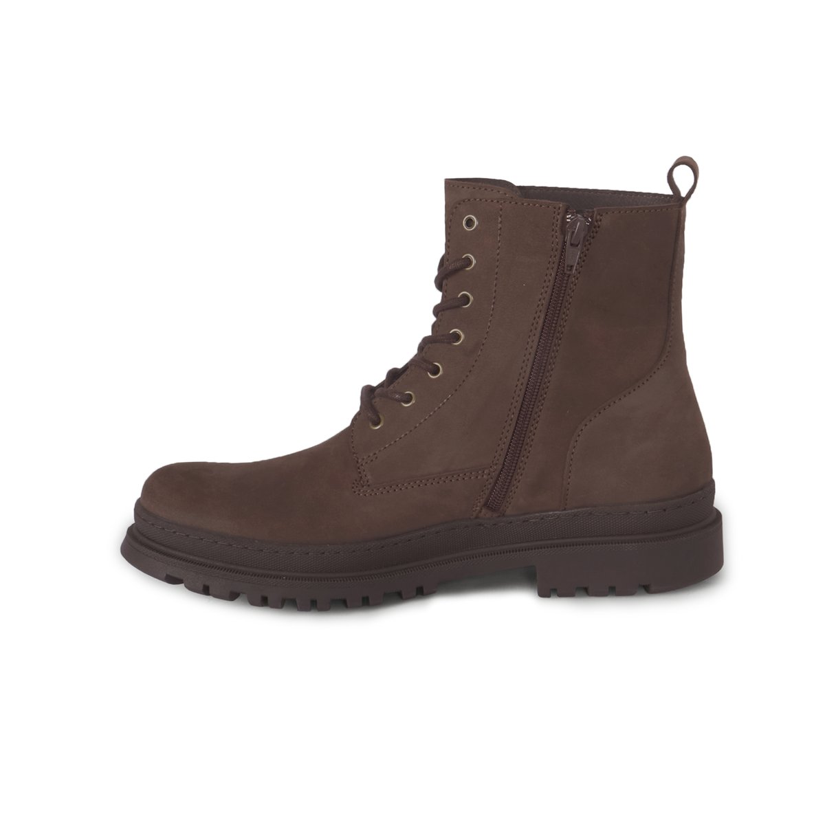 Boots lacet cuir nubuck marron marron, JULES & JENN