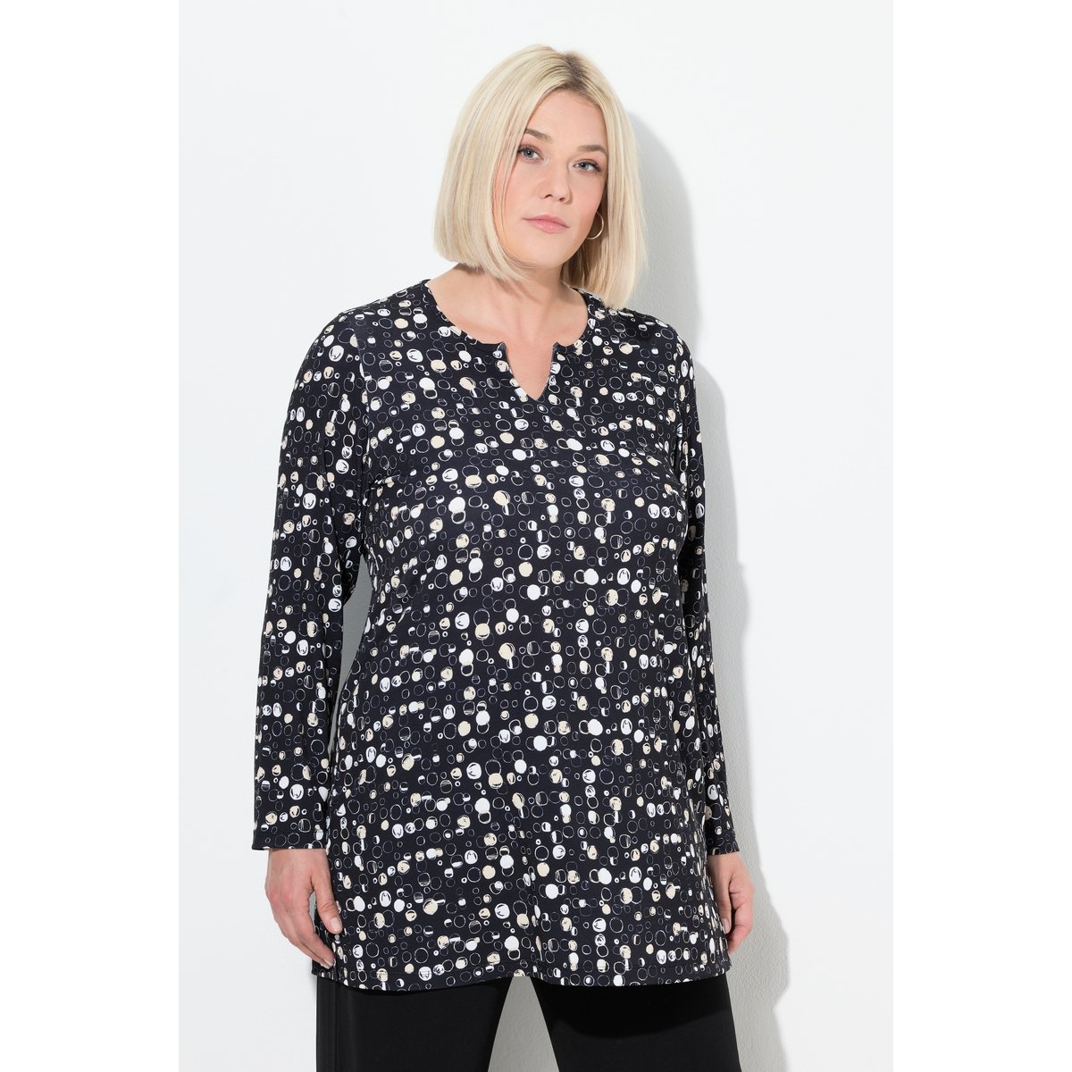 T-shirt long noir, ULLA POPKEN