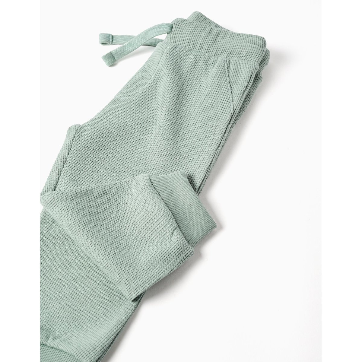 Pantalon de jogging à texture gaufrée avec cordon de serrage vert, ZIPPY