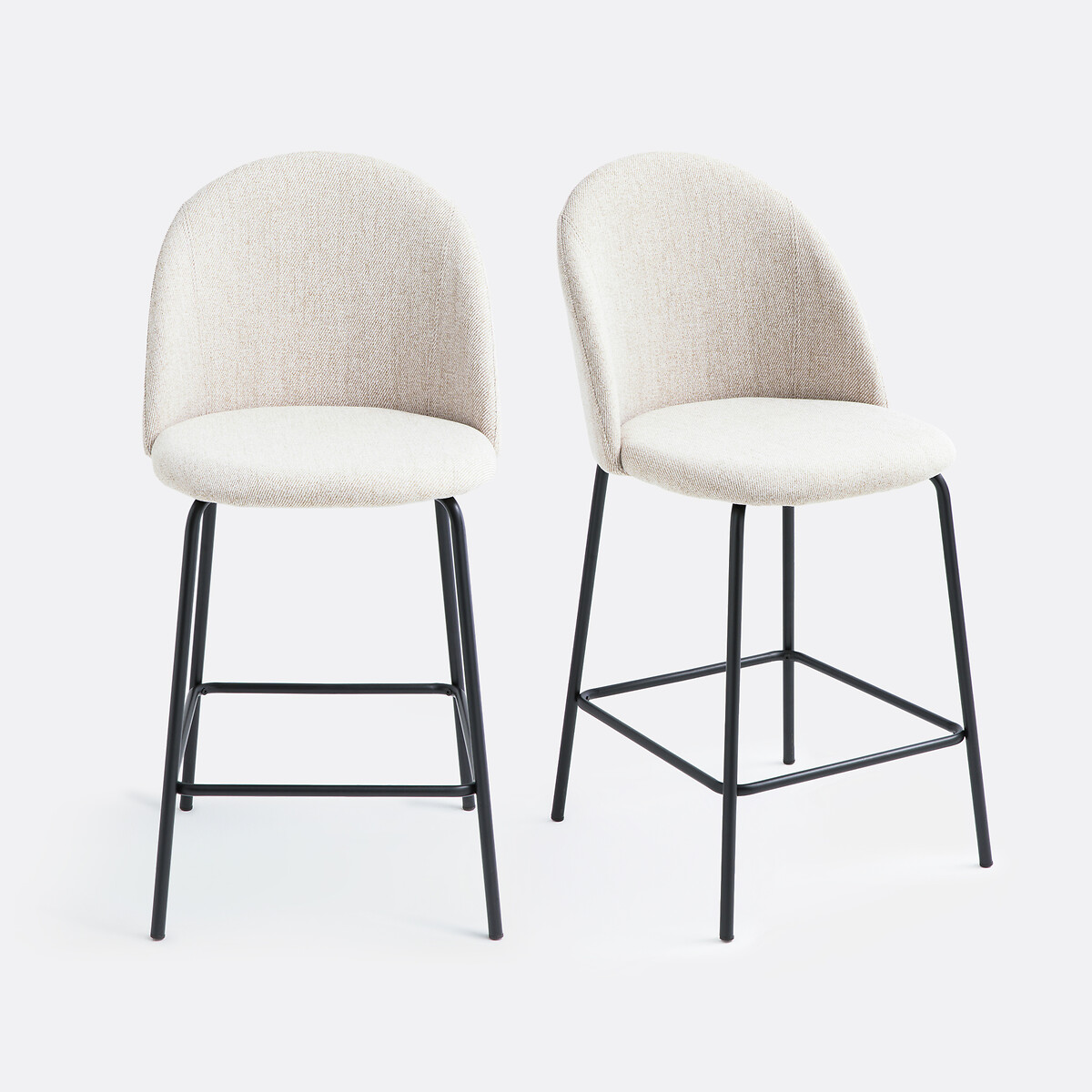 Set of 2 Nordie marl fabric bar stools beige marl, LA REDOUTE INTERIEURS