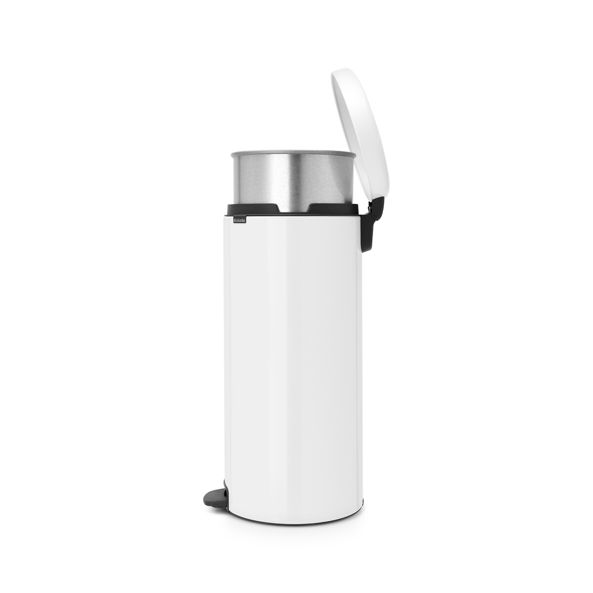 NewIcon Pedal Bin, Metal Inner Bucket, 30L white, BRABANTIA