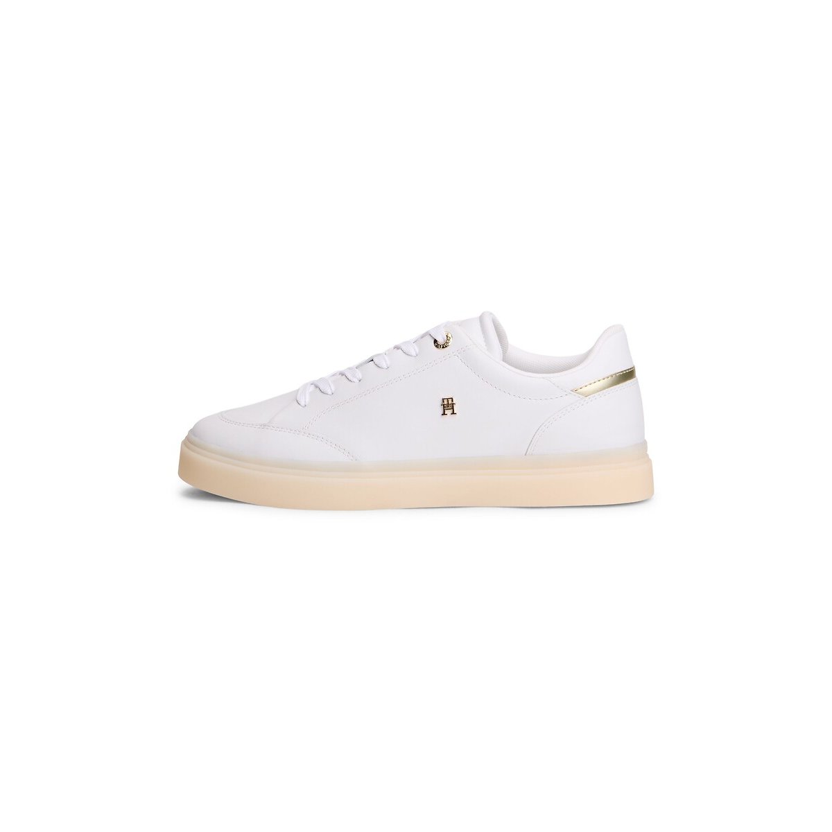 Chic Elevated Leather Trainers white, TOMMY JEANS