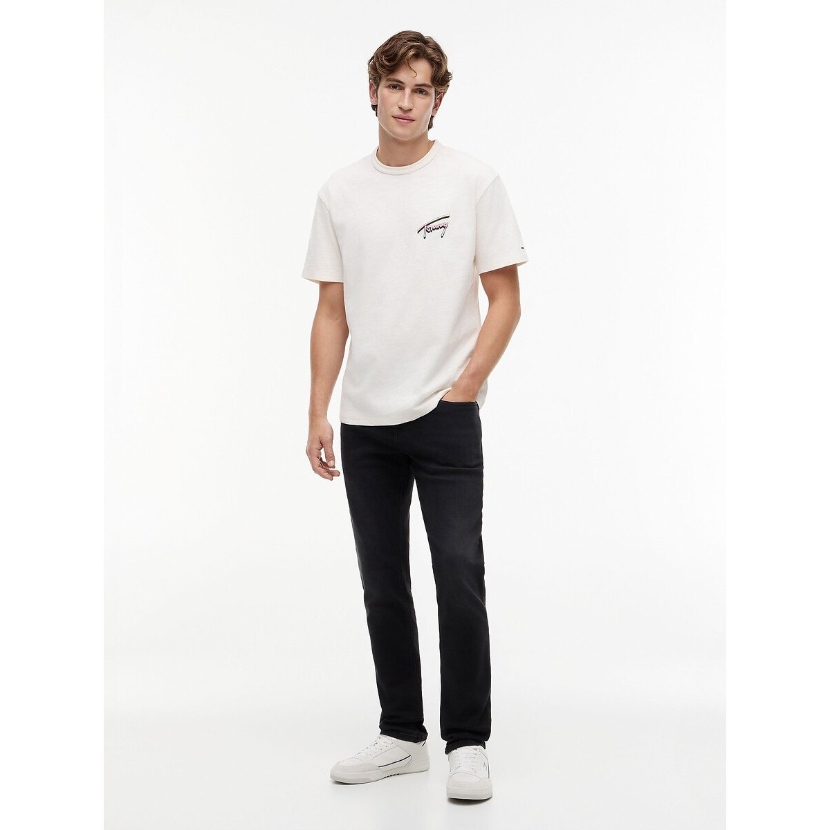 Scanton Slim Fit Jeans black denim, TOMMY JEANS