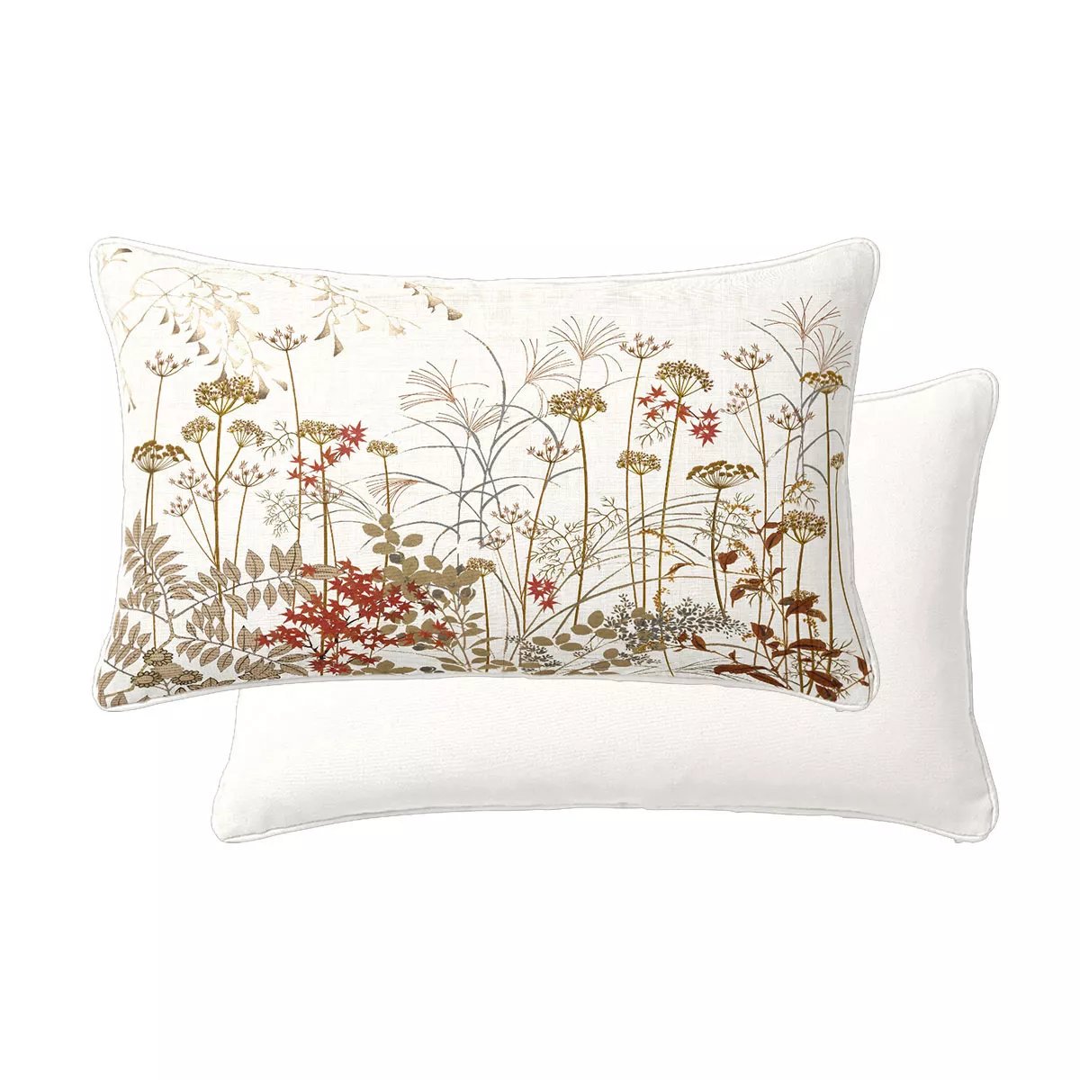 Lot de 2 taies percale de coton ERABLES automne, GARNIER THIEBAUT