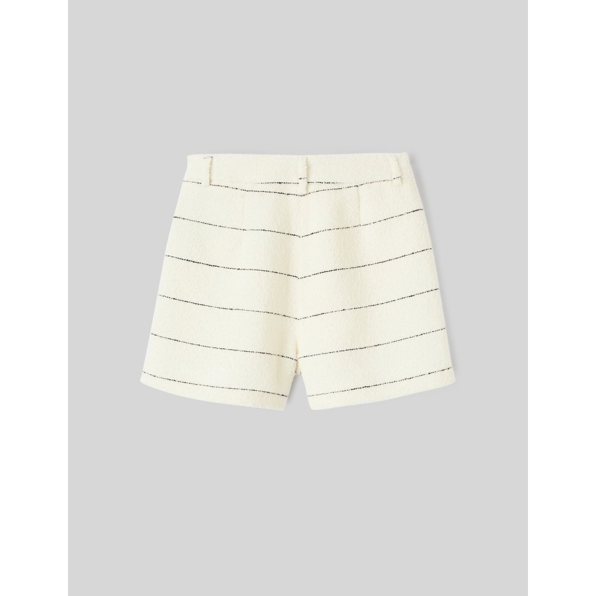Short en tweed rayé blanc écru, BZB