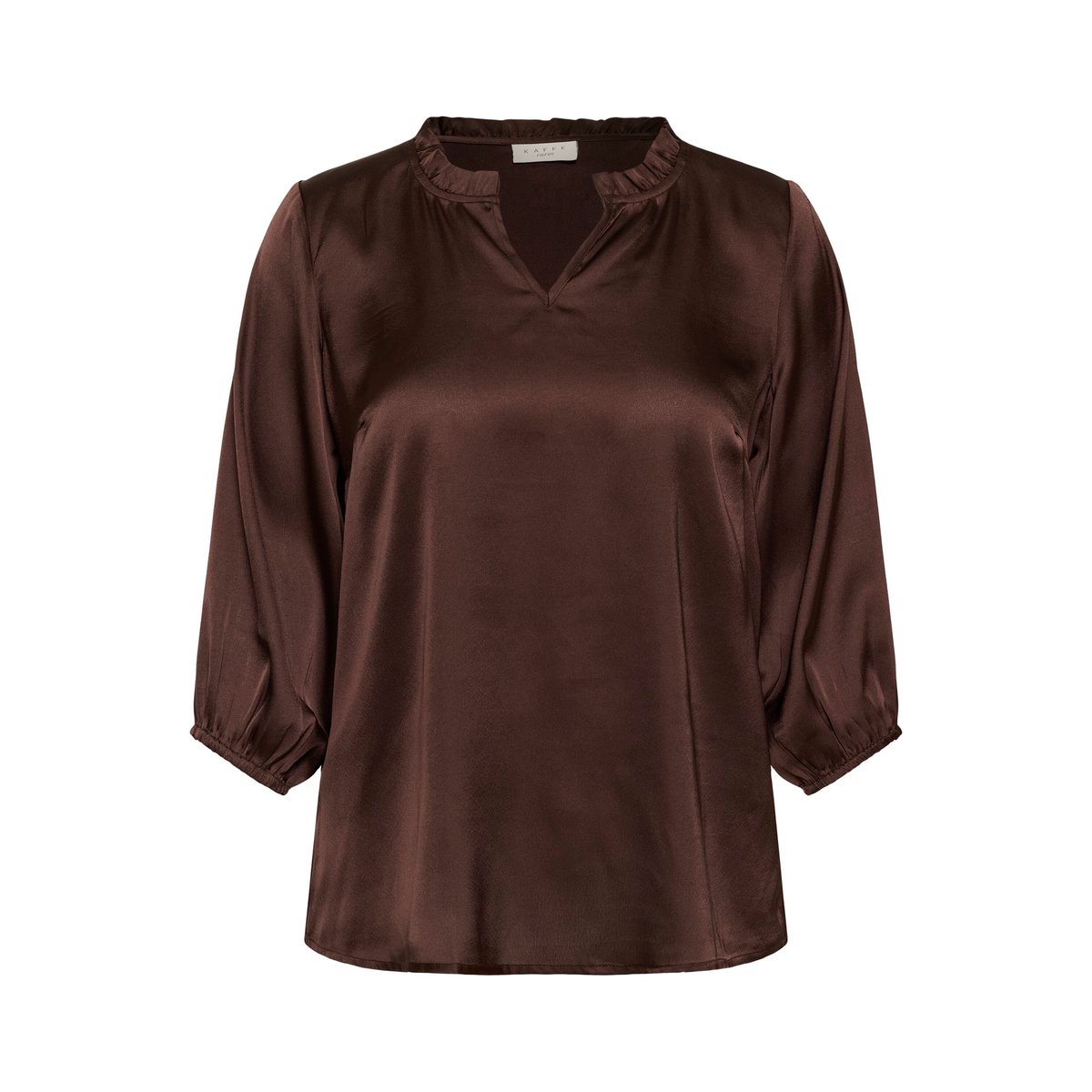 Blouse à manches longues marron chocolate brown, KAFFE CURVE