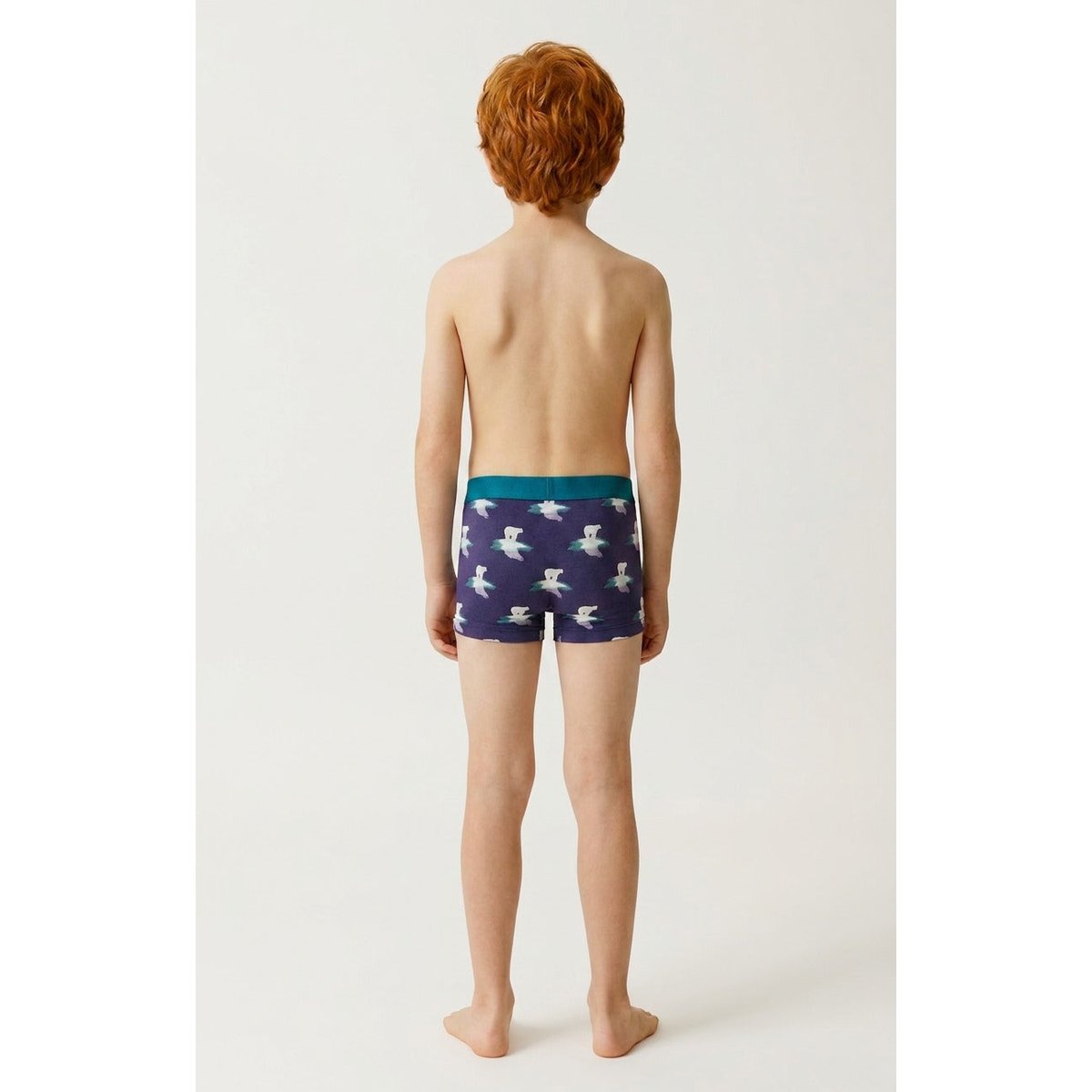 Boxer enfant en jersey de coton imprimé Pôle position marine, ARTHUR