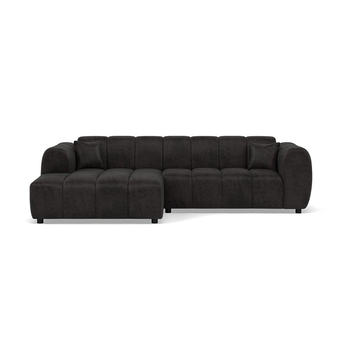 Canapé d'Angle gauche 4 places - CURTIS noir, BEST MOBILIER