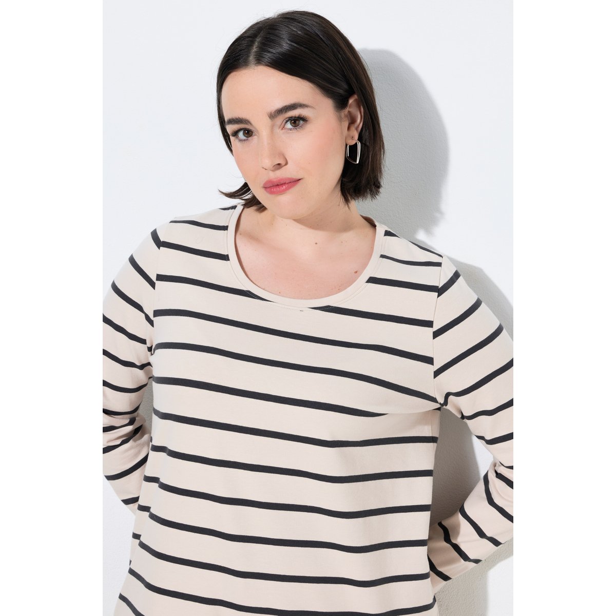 T-shirt rayé, coupe Classic Fit champagne clair, ULLA POPKEN