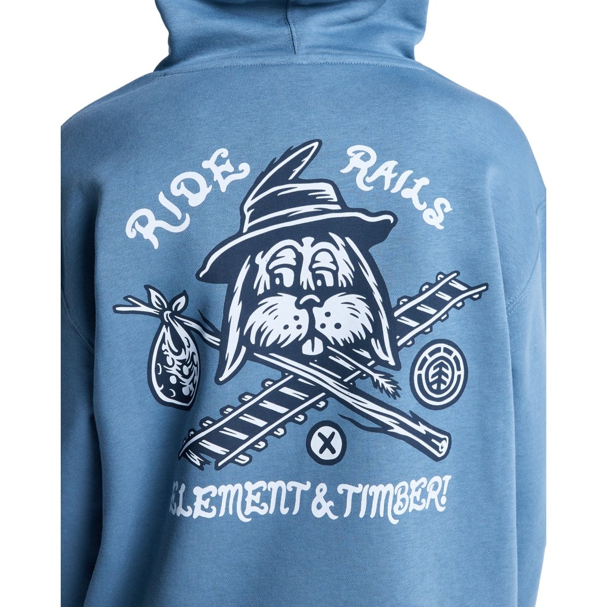 Sweat à capuche TIMBER HOBOS PO Y bleu blue mirage, ELEMENT