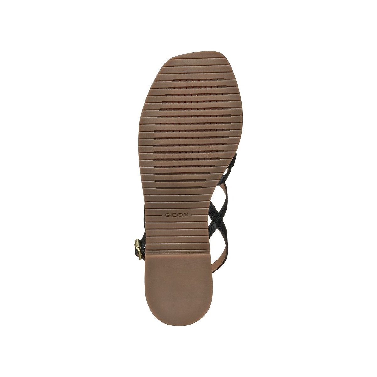 Sozy Leather Flat Sandals Leather with Square Toe black, GEOX