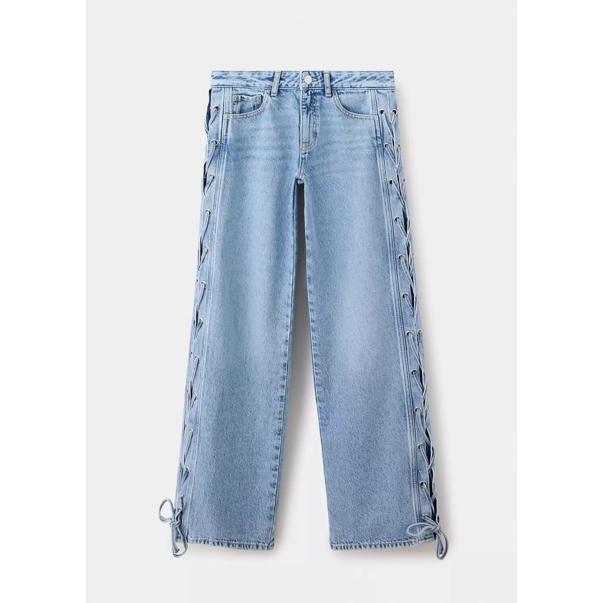Jean droit détail cordon bleu moyen, MANGO TEEN