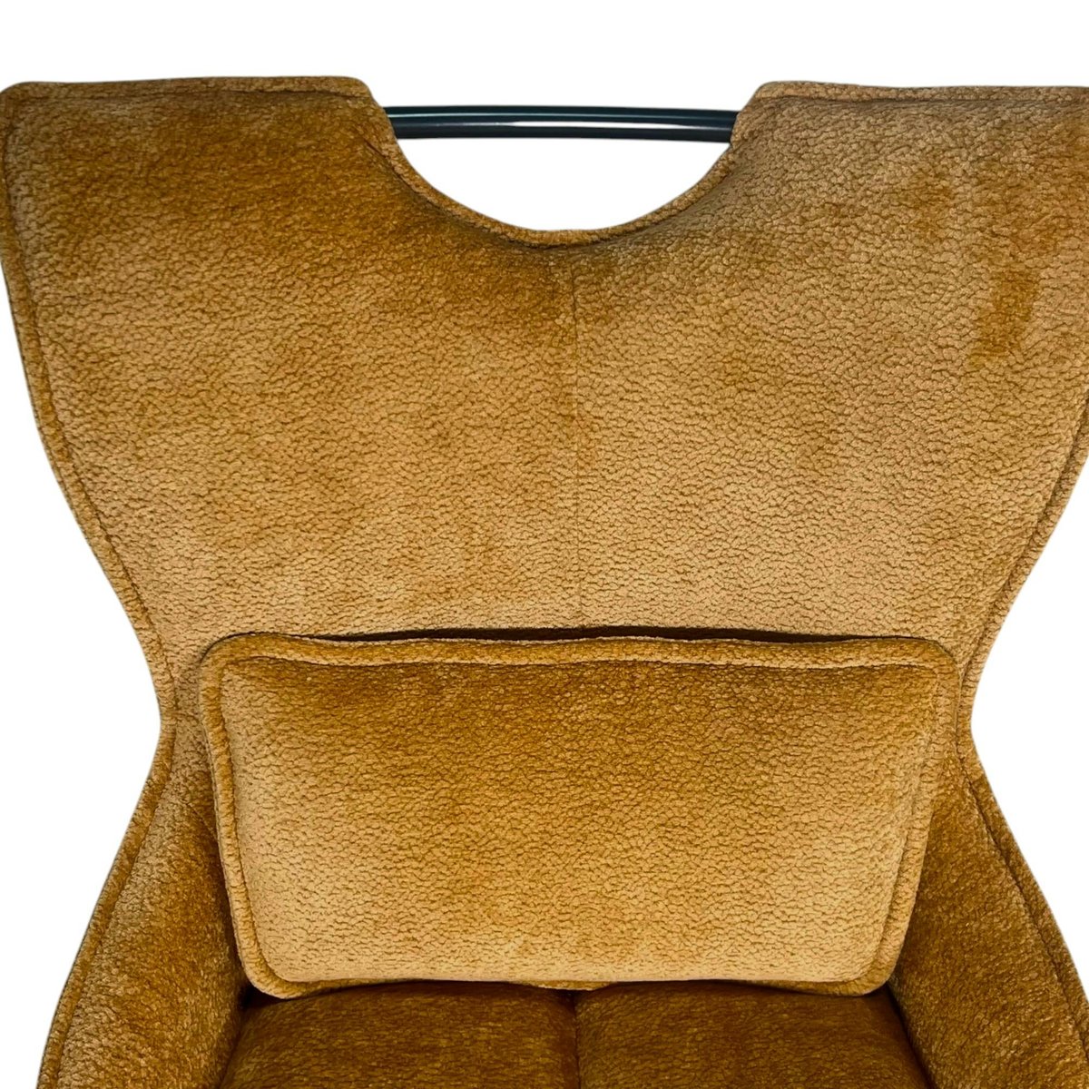 Chaise pivotante coussin et poignée tissu ocre (lot de 2) IENA doré, PIER IMPORT
