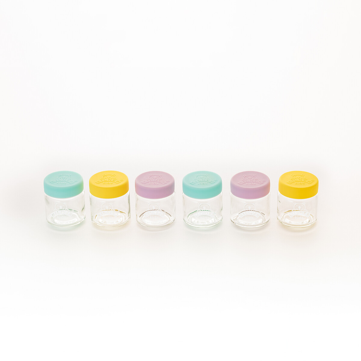 Set of 6 110ml Kids Jars with Silicon Lids glass, KILNER