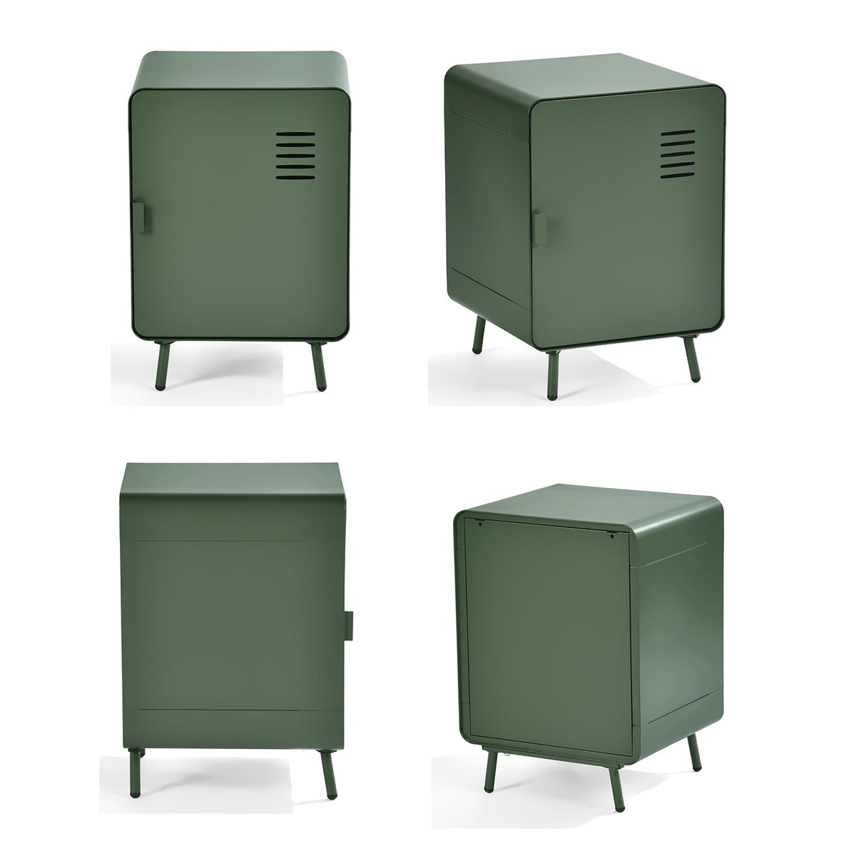 Table de chevet en métal, WALNUTNIGHT vert foncé, MEUBLES COSY