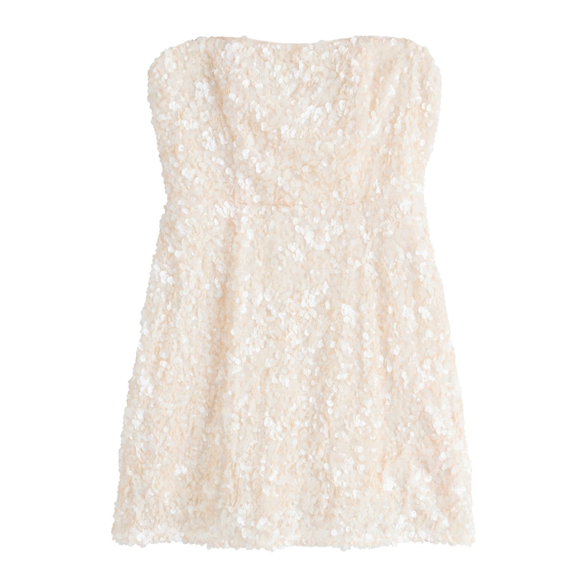 Robe courte bandeau grande occasion à sequins paillettes blanches, NEXT