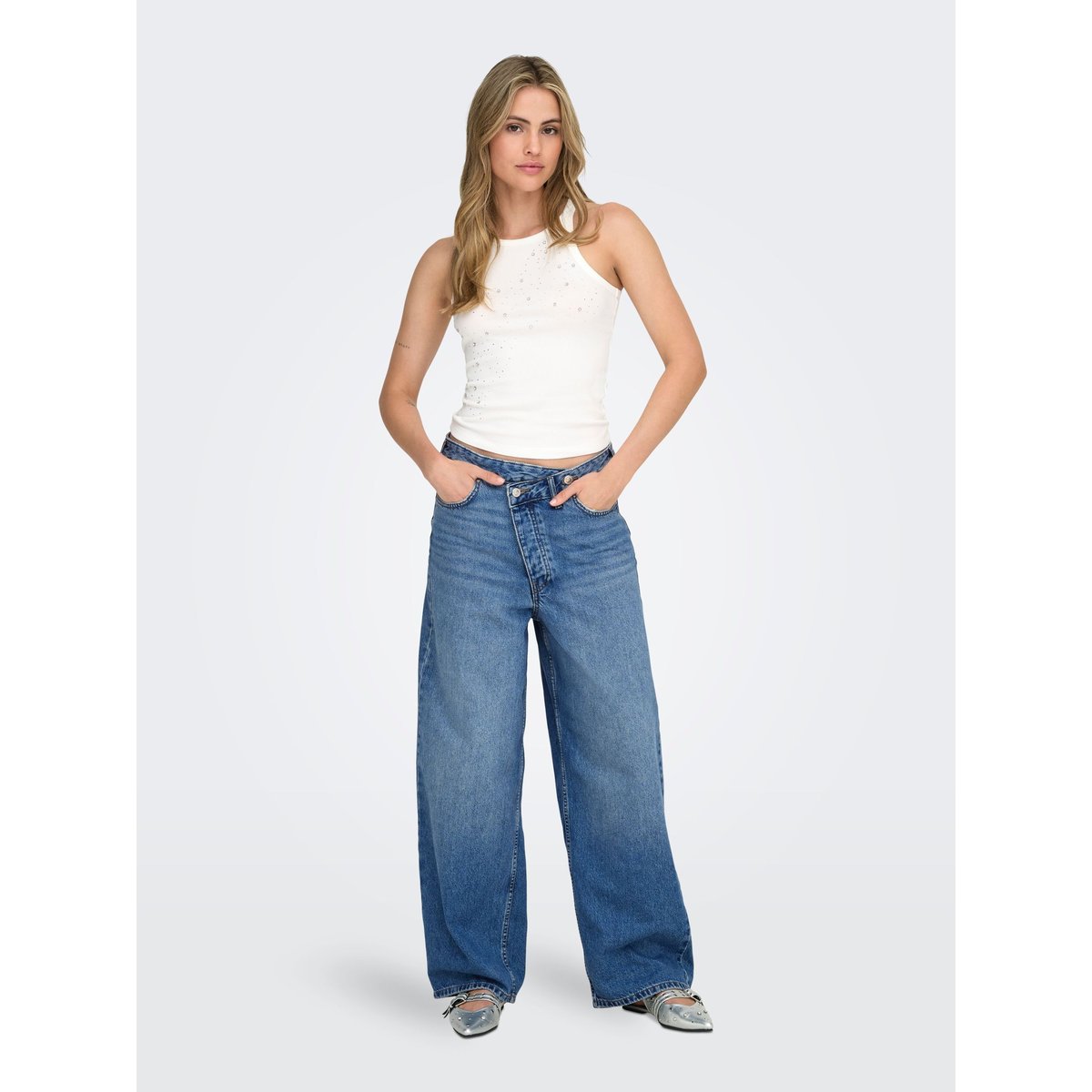 Jean À Jambe Large medium blue denim, ONLY