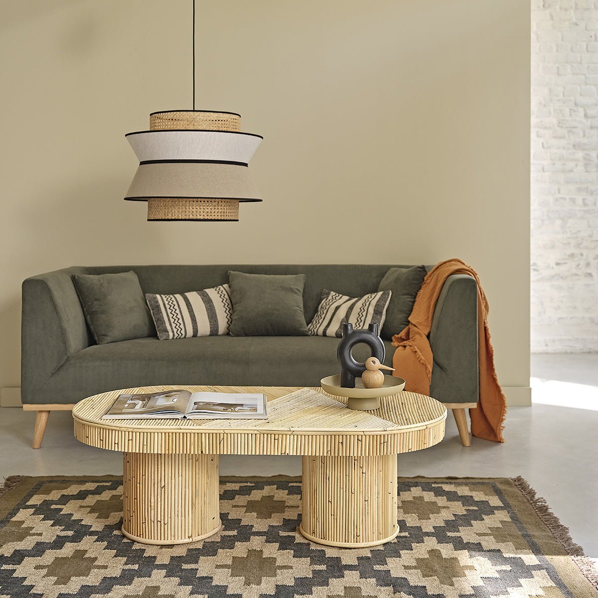 Table basse en canne de rotin 120 cm  ALMA naturel, BERAH GETAH