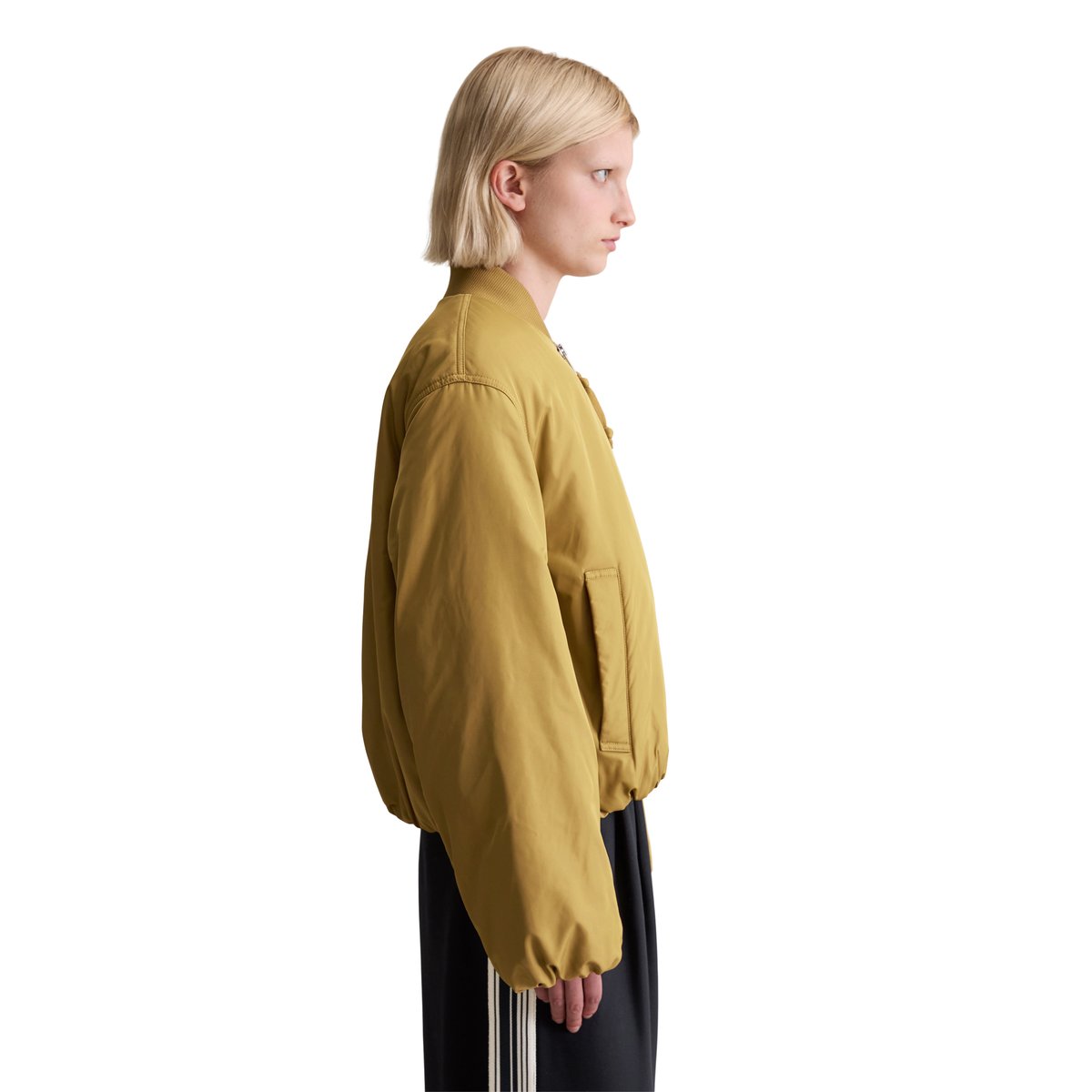 Blouson style aviateur relaxed cropped en polyester recyclé beige, MARC O’POLO DENIM