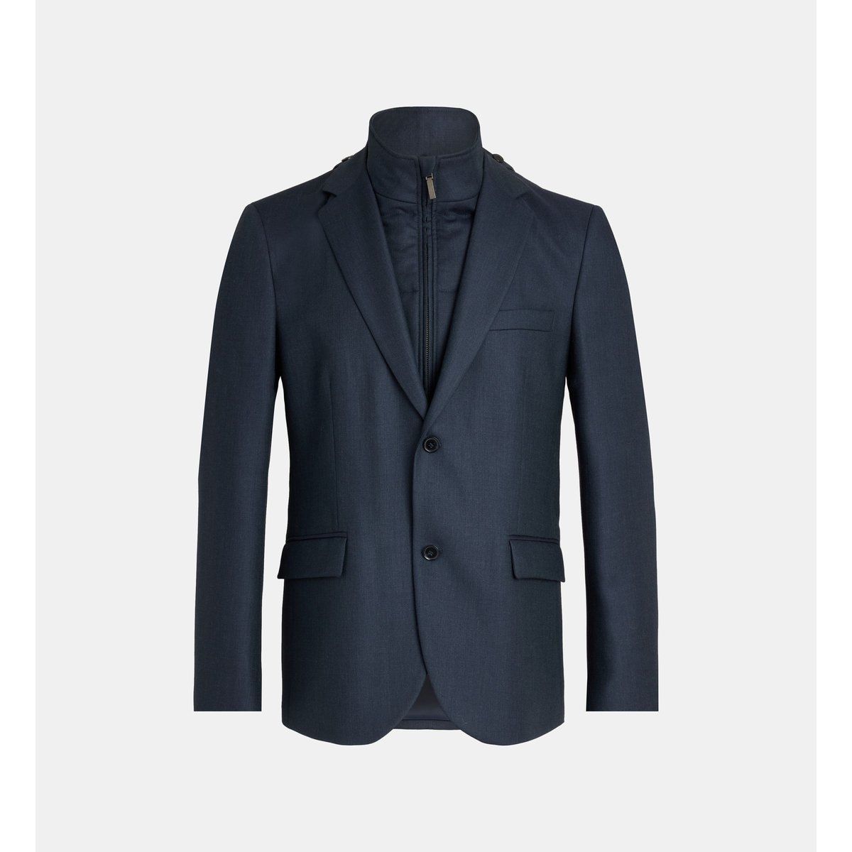 Veste de costume droite balneo parmenture laine bleu marine, COMPTOIR GL