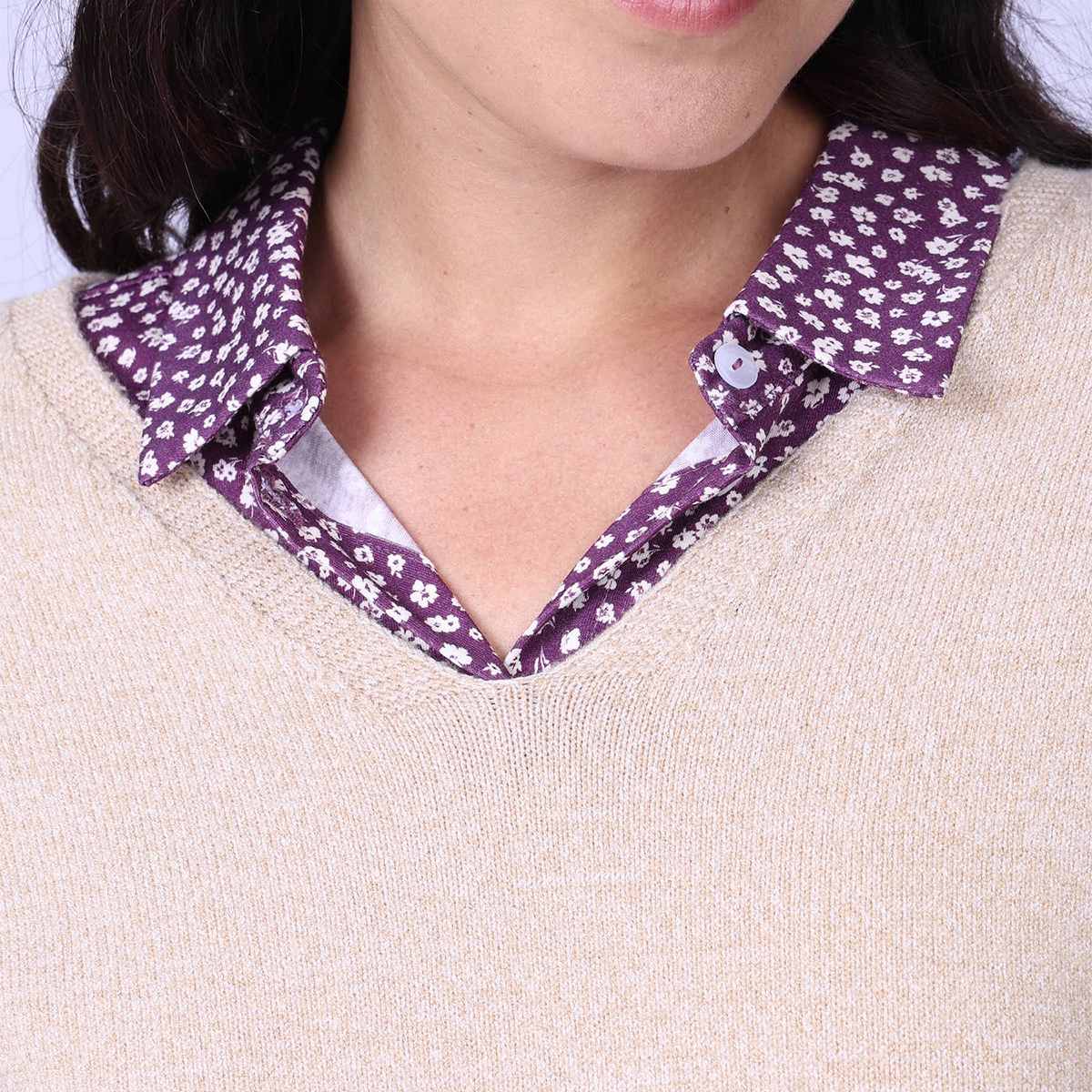 Pull sans manches beige, MISE AU GREEN