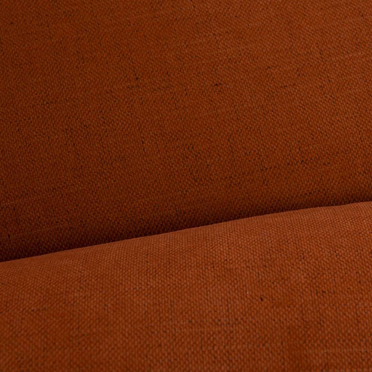 Fauteuil en tissu taupe avec piètement noir Magnum orange, AMADEUS