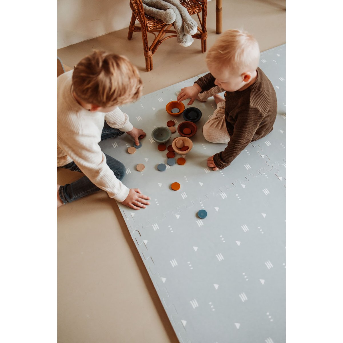play&go - tapis puzzel, boîte de rangement & mini maison - roadmap multicolor, PLAY ET GO