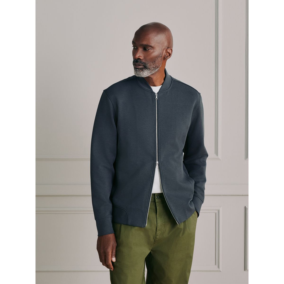 Blouson aviateur en jersey avec viscose signature gris ardoise, NEXT