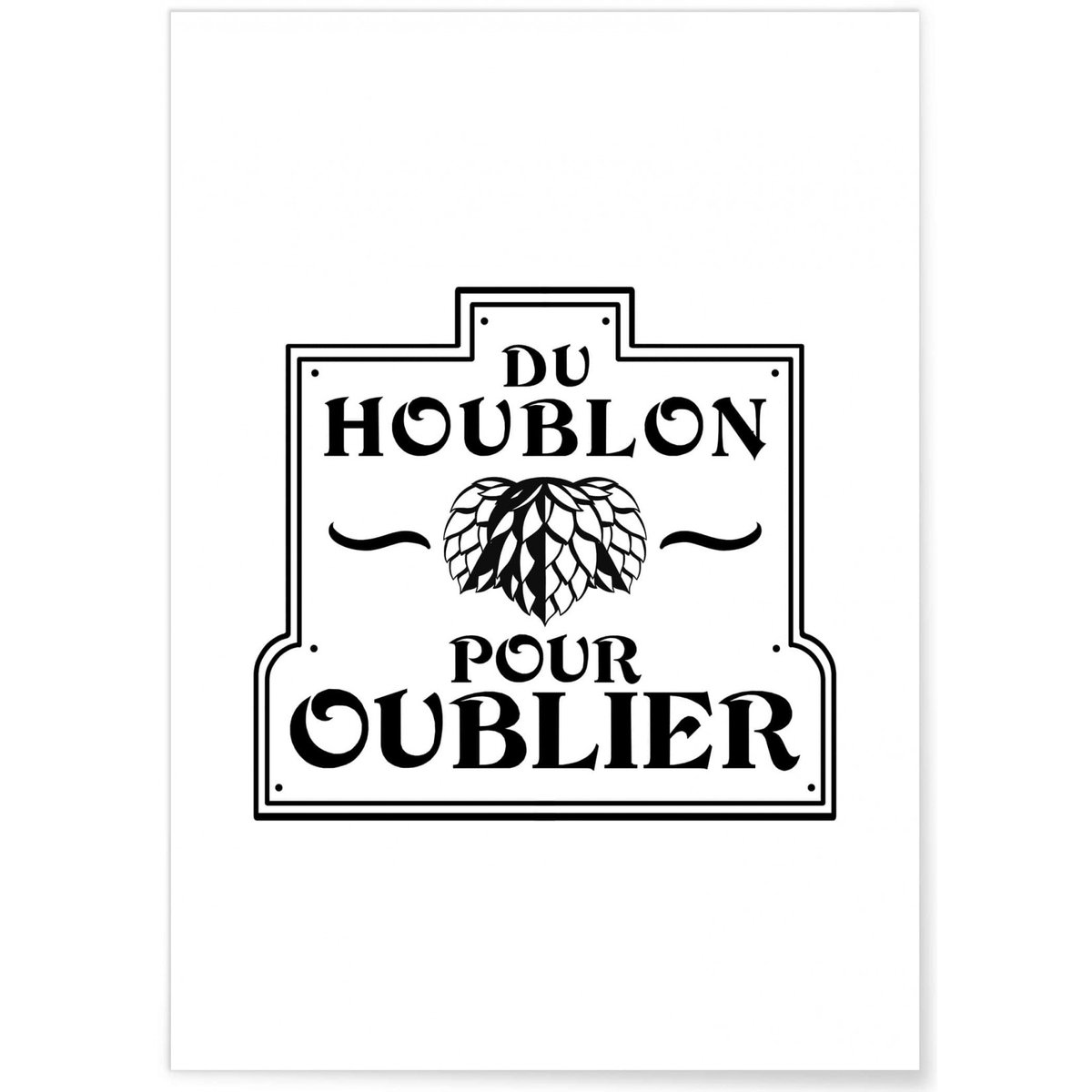 Affiche 'Houblon' blanc, L'AFFICHERIE