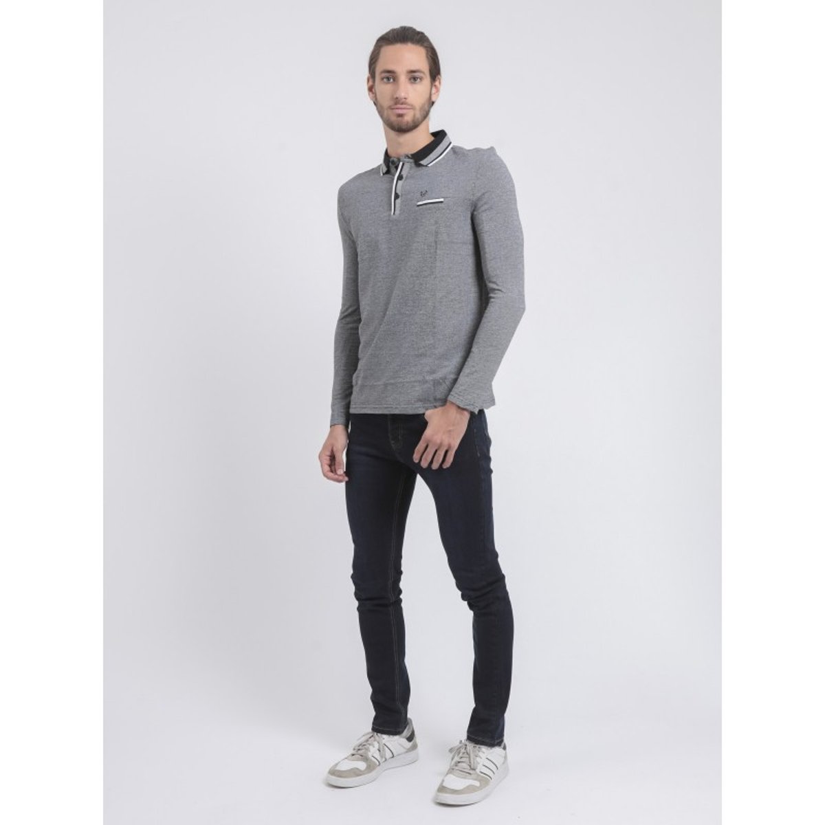 Polo Manches Longues Pur Coton Pamelvine noir, RITCHIE
