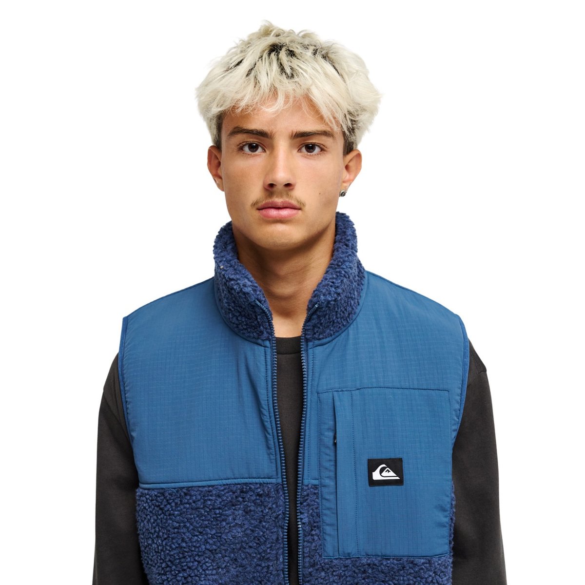 Veste sans manches zippée en polaire SHALLOW WATER bleu dark denimheather swallowwater, QUIKSILVER