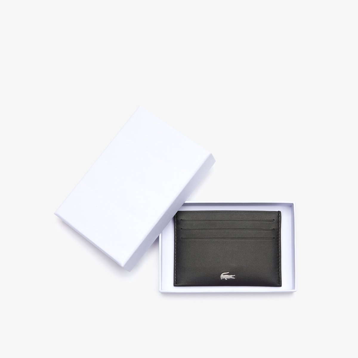 Porte-cartes Fitzgerald en cuir noir-000, LACOSTE