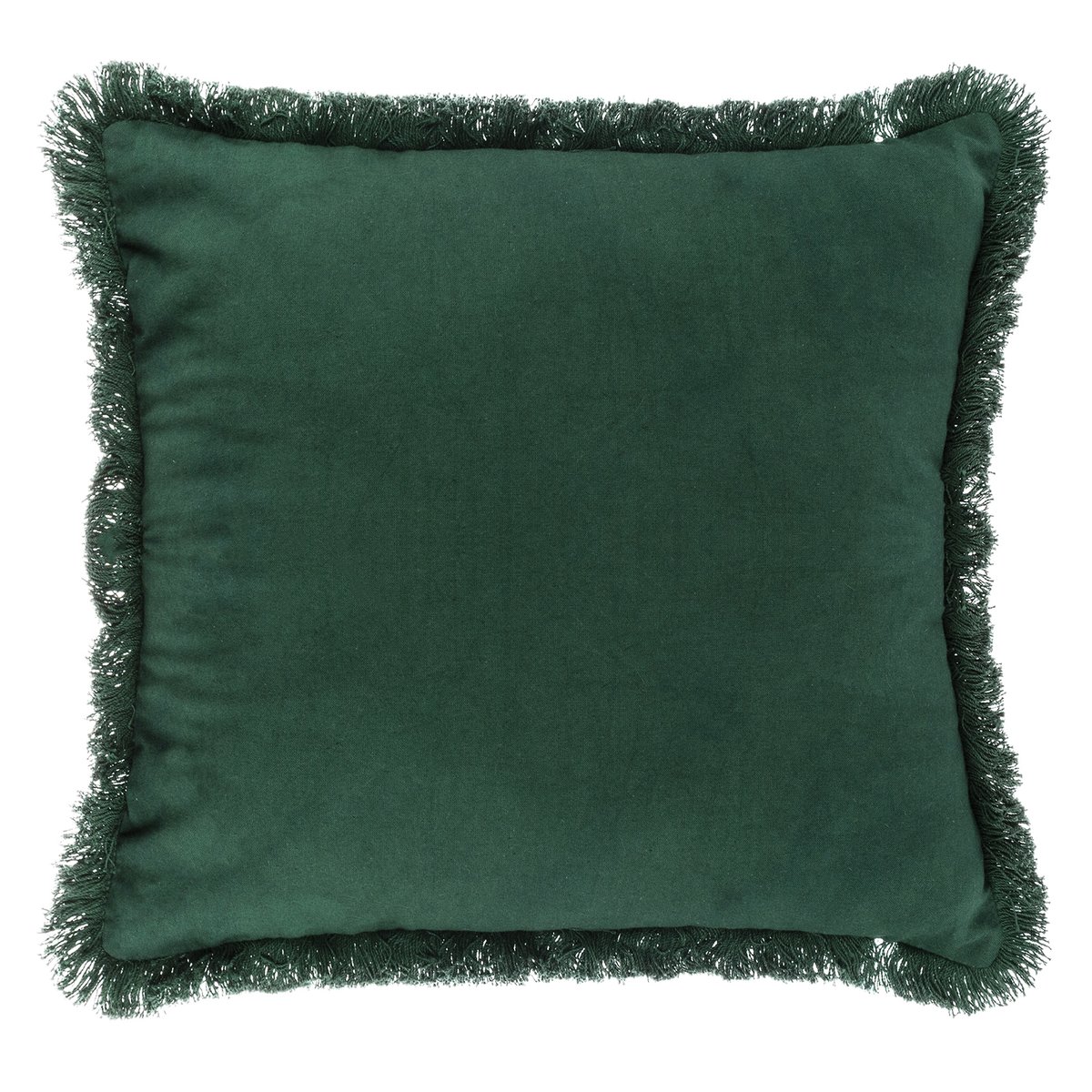Housse de coussin à franges imprimé tropical vert, ATMOSPHERA